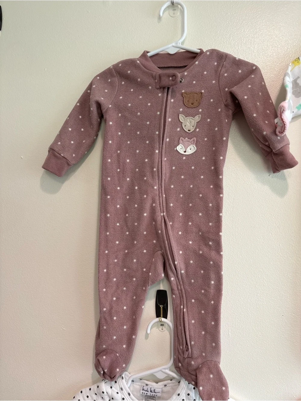 3-6. Month girl pajama set One-Piece Footed Sleepers floral
